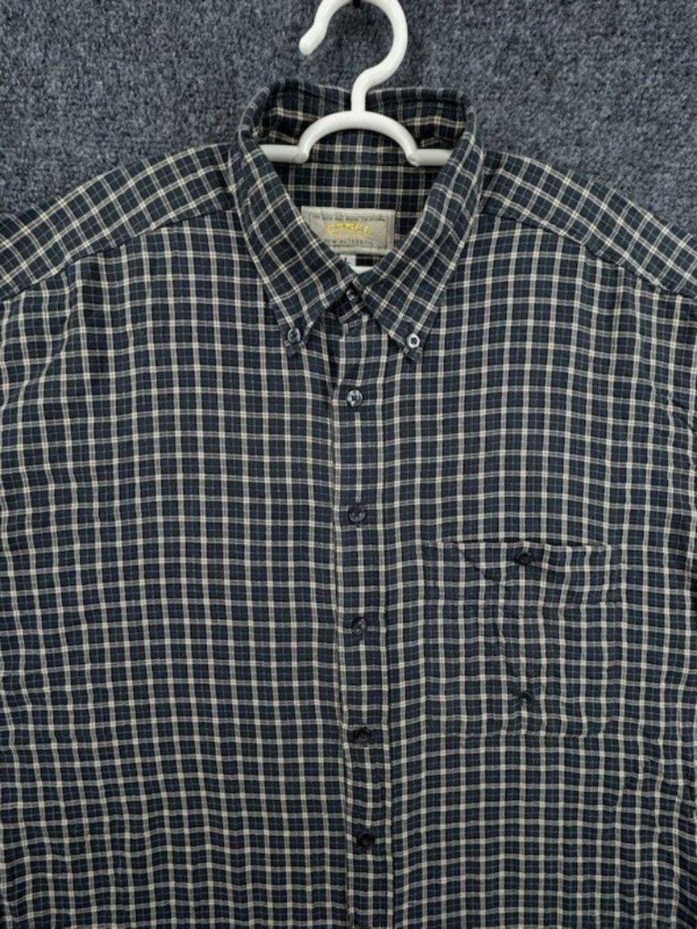 Camel Large Button-Down Blue Pocket Shirt Men Long Sleeve Adult